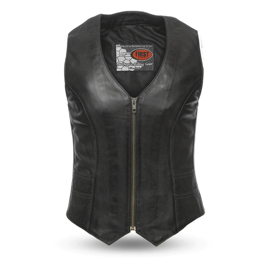 Front View: Savannah Vest - Motorcycle Western Style