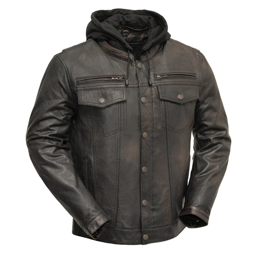 Vendetta Lightweight Leather Jacket | Summer Motorcycle | Front View