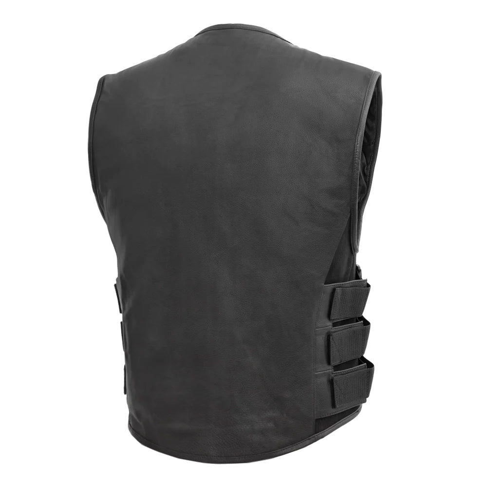 Back of Commando Swat Style Vest, sleek with adjustable straps.