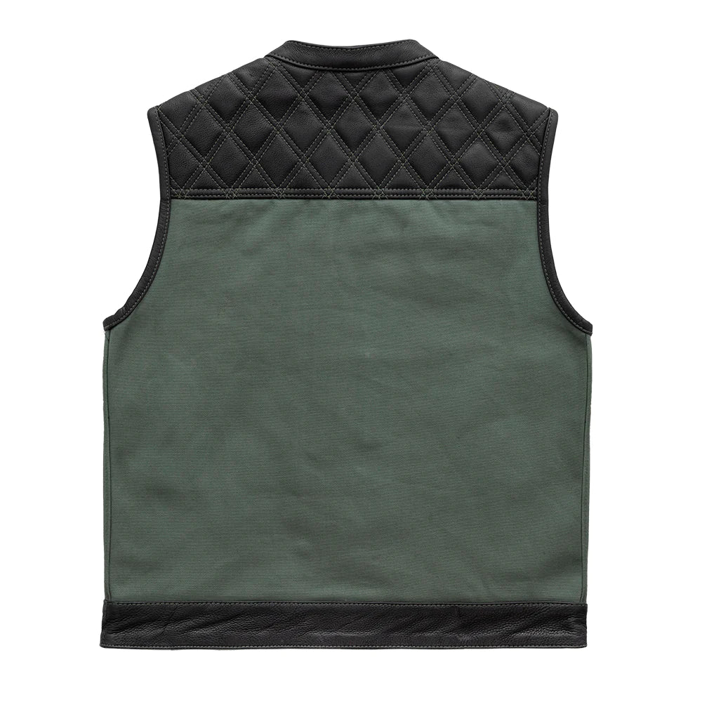 Back View: Quilted Cowhide, Concealed Carry, Stylish Club Vest
