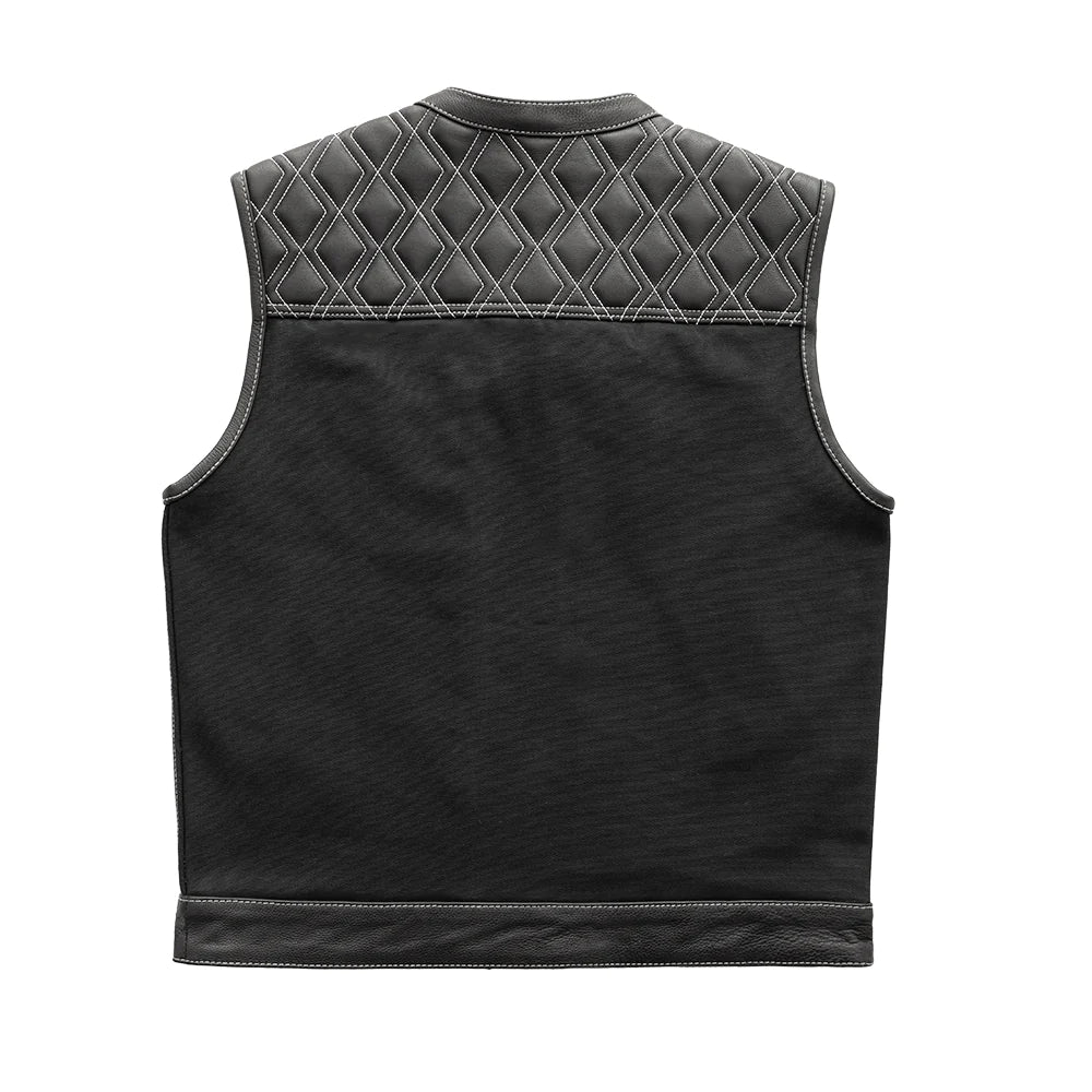 Hunt Club Vest: Diamond Quilted Shoulders, Leather Accents