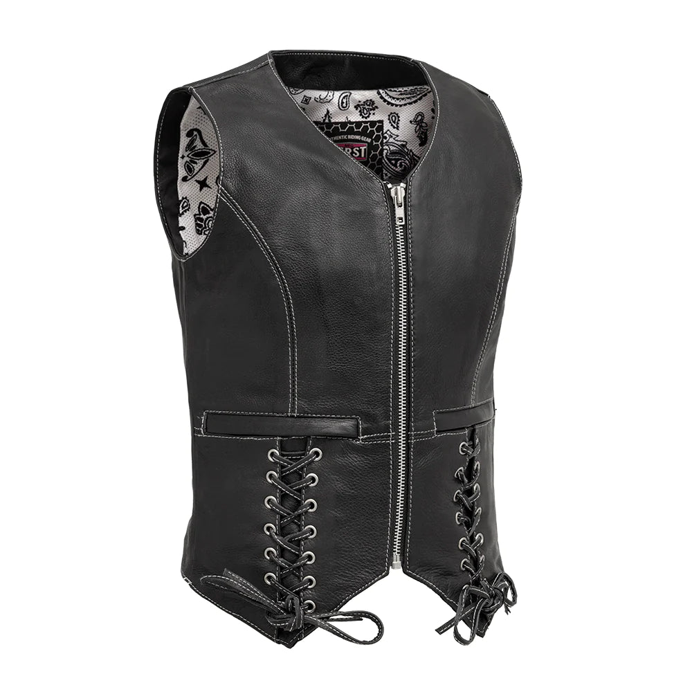Front View: Love Lace Stylish Motorcycling Vest