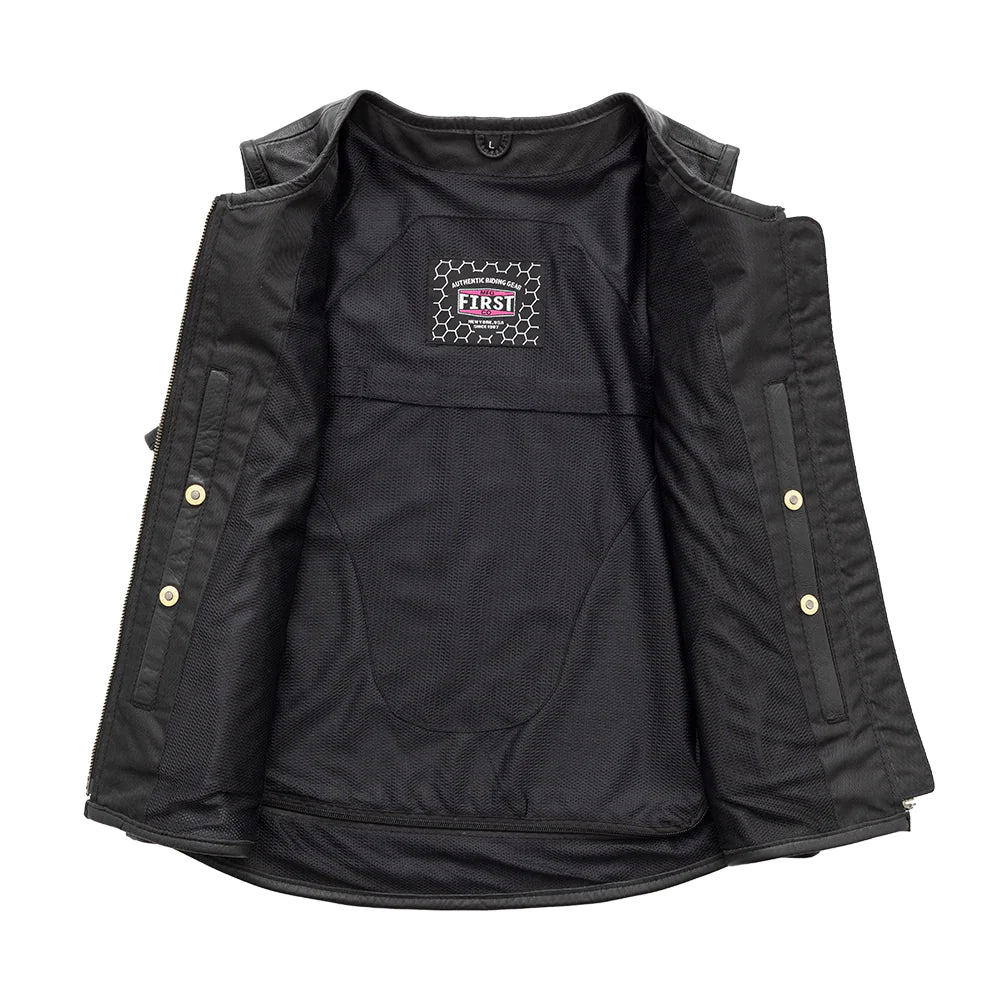  Katana - Women's Motorcycle Leather Vest open front