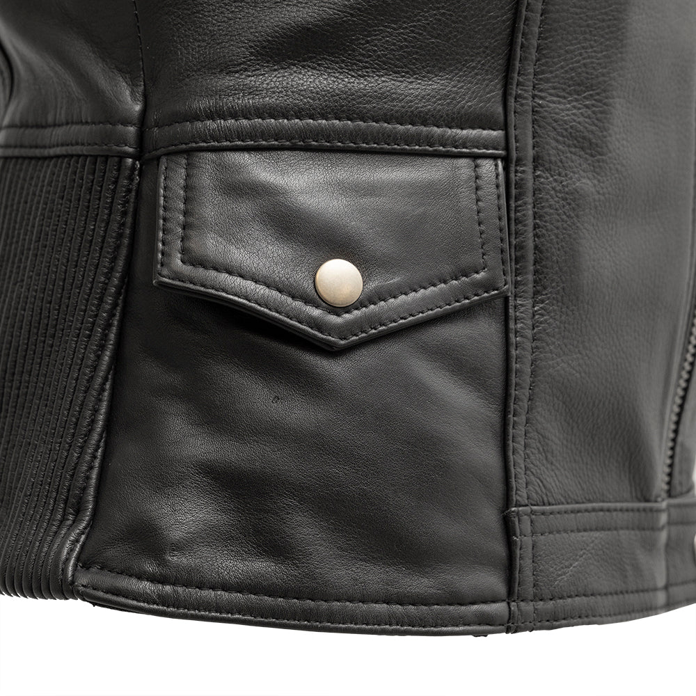  Lolita - Women's Motorcycle Leather Vest lower pocket