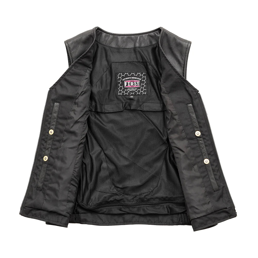  Lolita - Women's Motorcycle Leather Vest open front