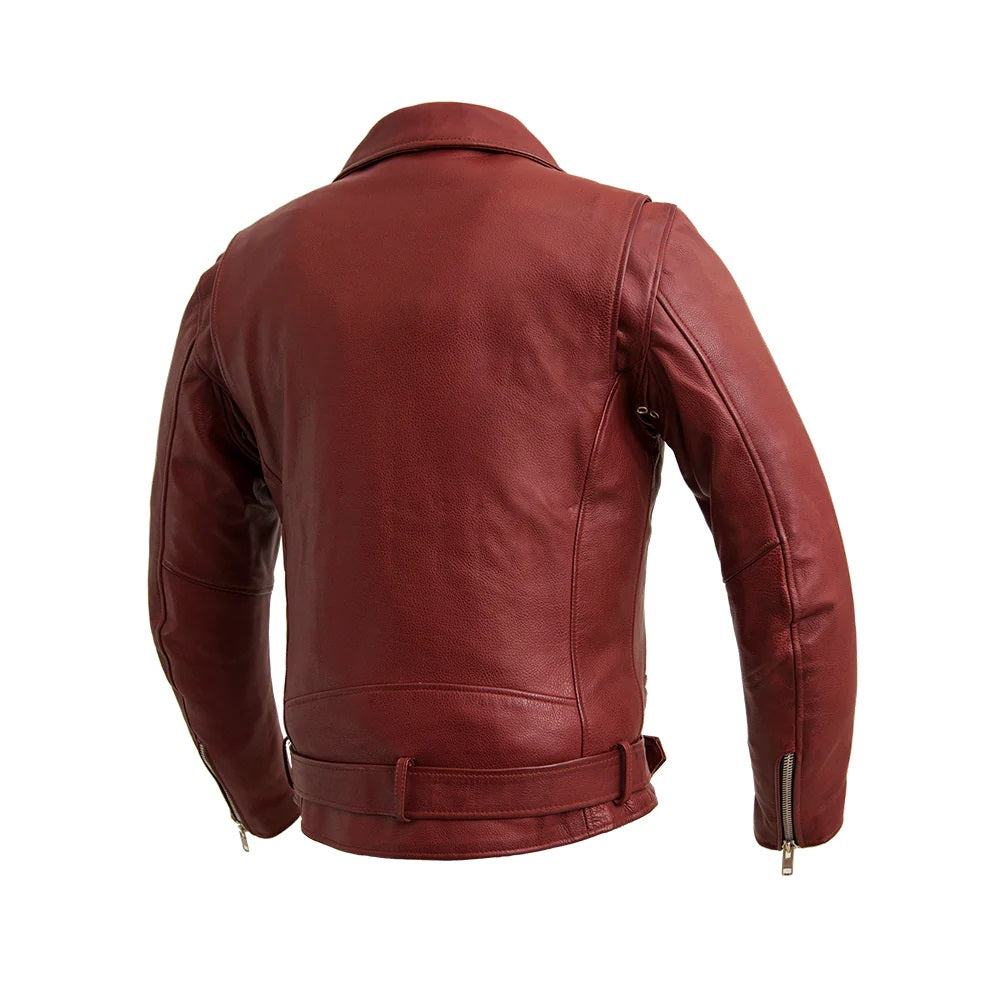 "Fillmore Men's Motorcycle Jacket - Back view, showcasing stylish details and enhanced mobility."
