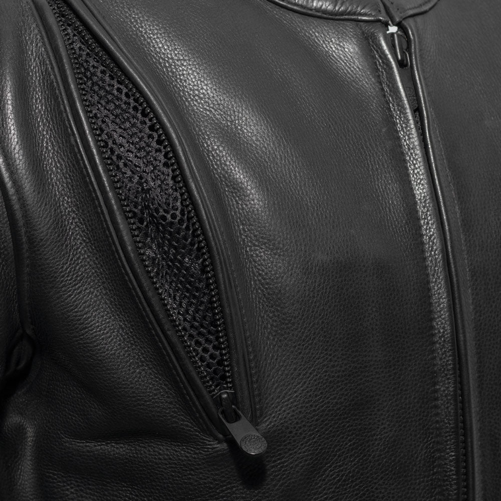 Revolt Jacket: Front View - Unique Vent Design, Armor