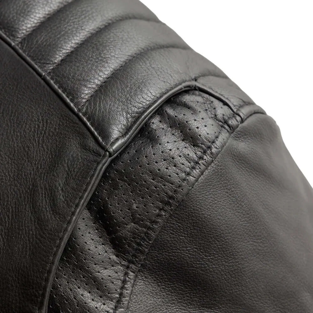  "BiTurbo men's motorcycle jacket, shoulder detail."