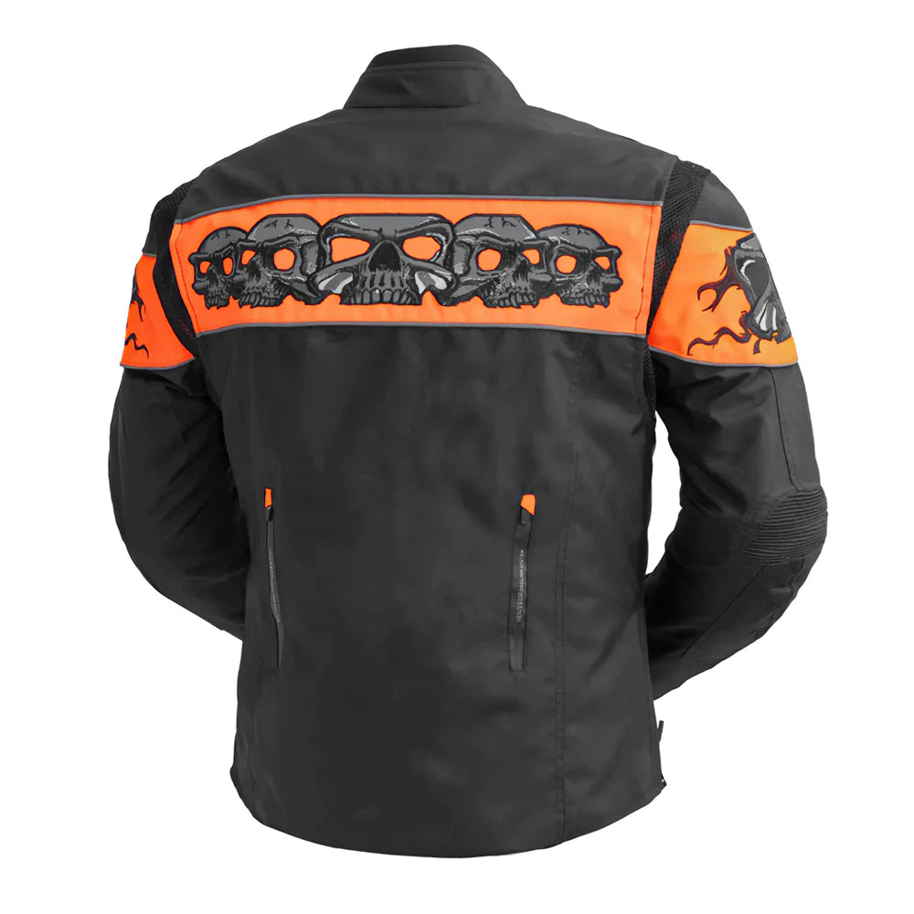 Back view of Immortal Men's Motorcycle Textile Jacket, durable construction, stylish design