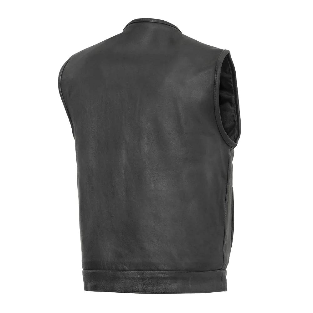 No Rival Men's Motorcycle Leather Vest