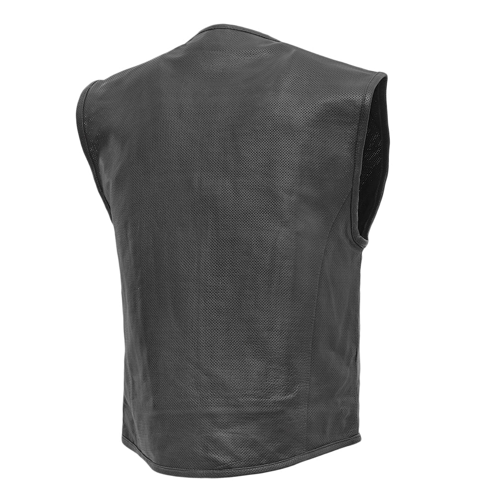 Raceway Men's Perforated Motorcycle Leather vest