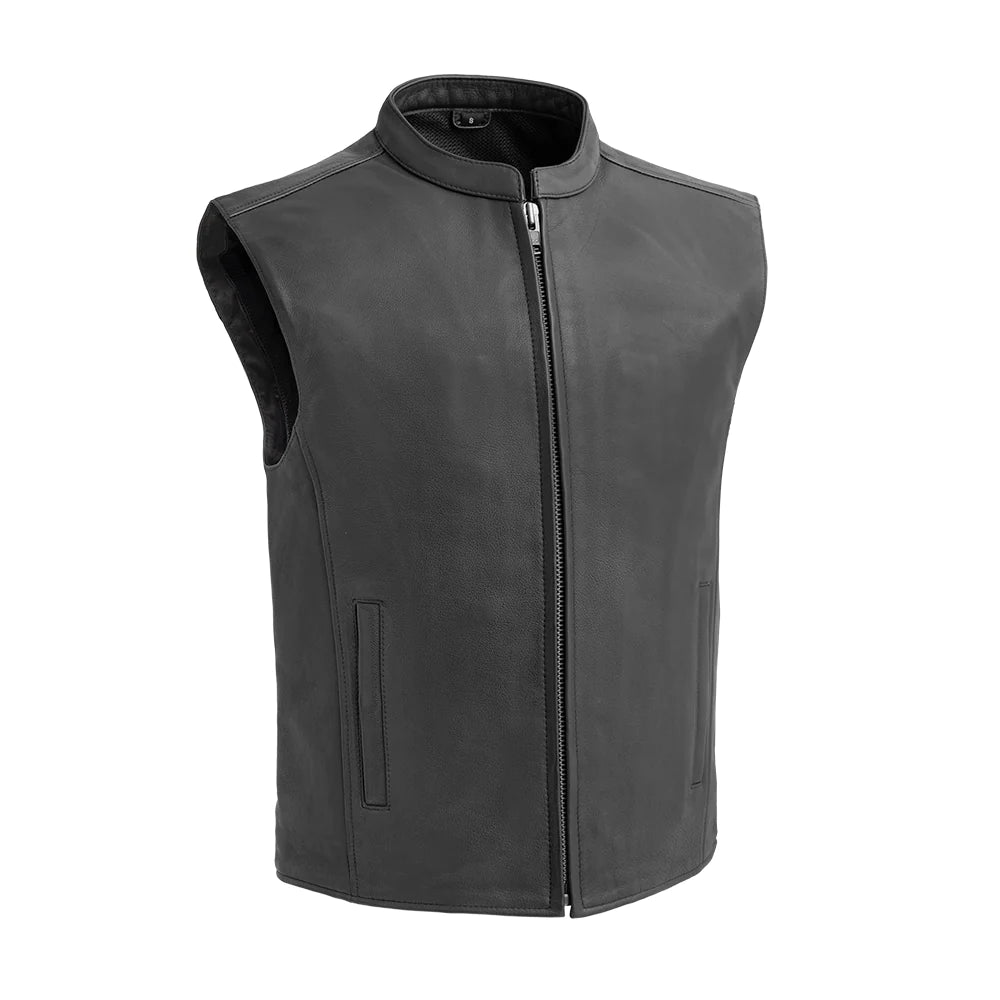 Club House Men's Leather Motorcycle Vest