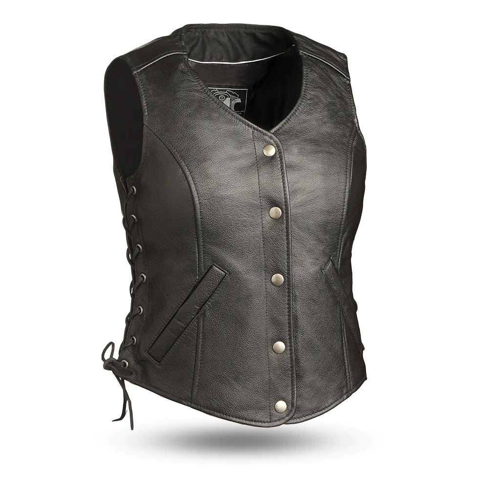 Honey badger women's motorcycle leather vest