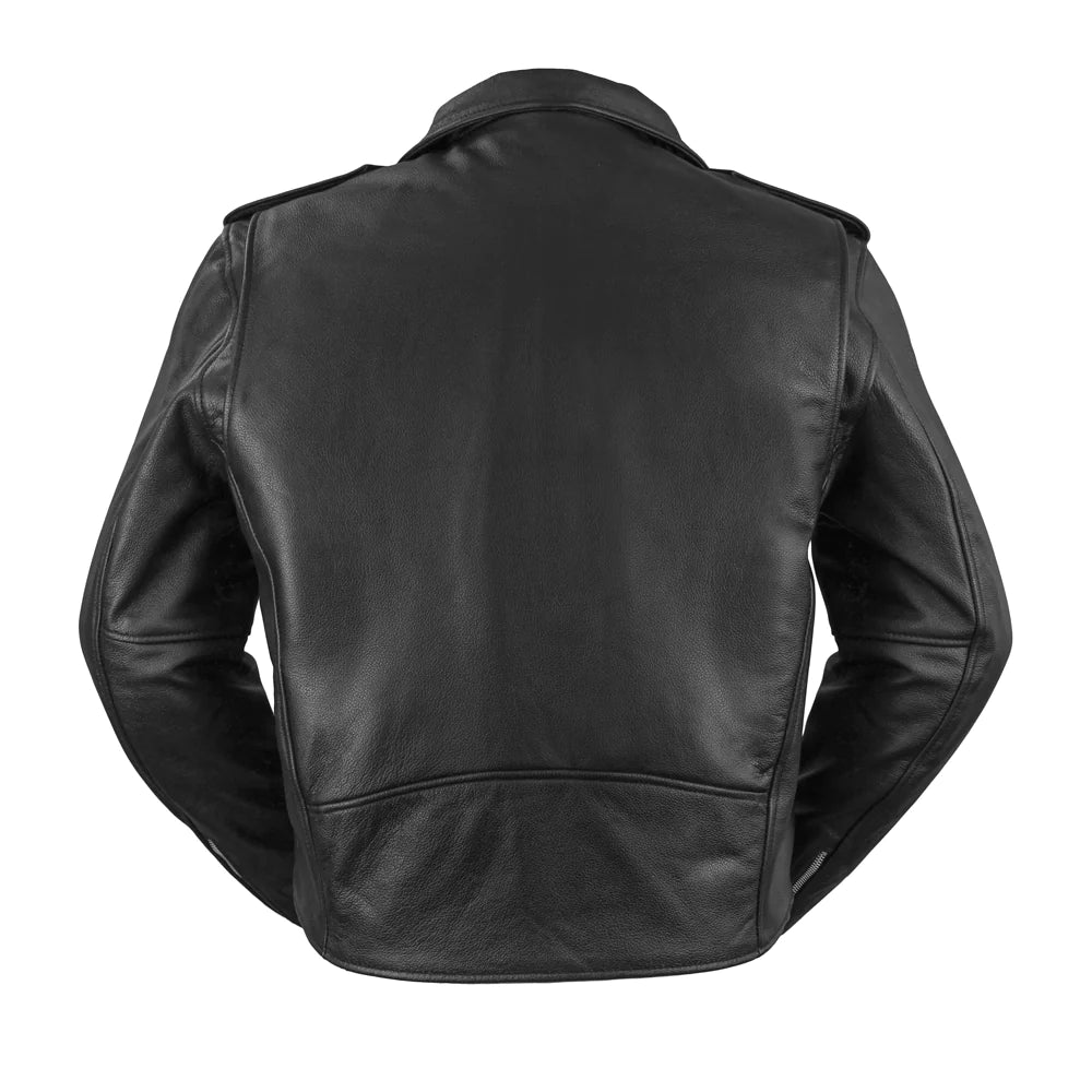 Back View Classic Brando Motorcycle Jacket - Top Grain Leather