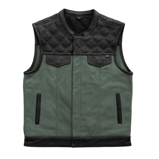 Club Vest: Canvas, Cowhide, Concealed Carry, YKK Zippers