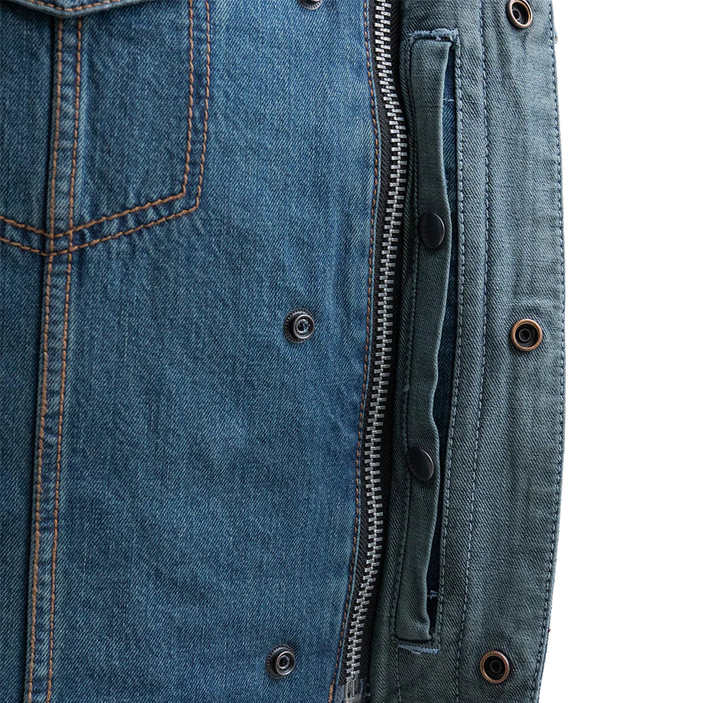 Havoc Vest: Zipper Detail - Lightweight Denim