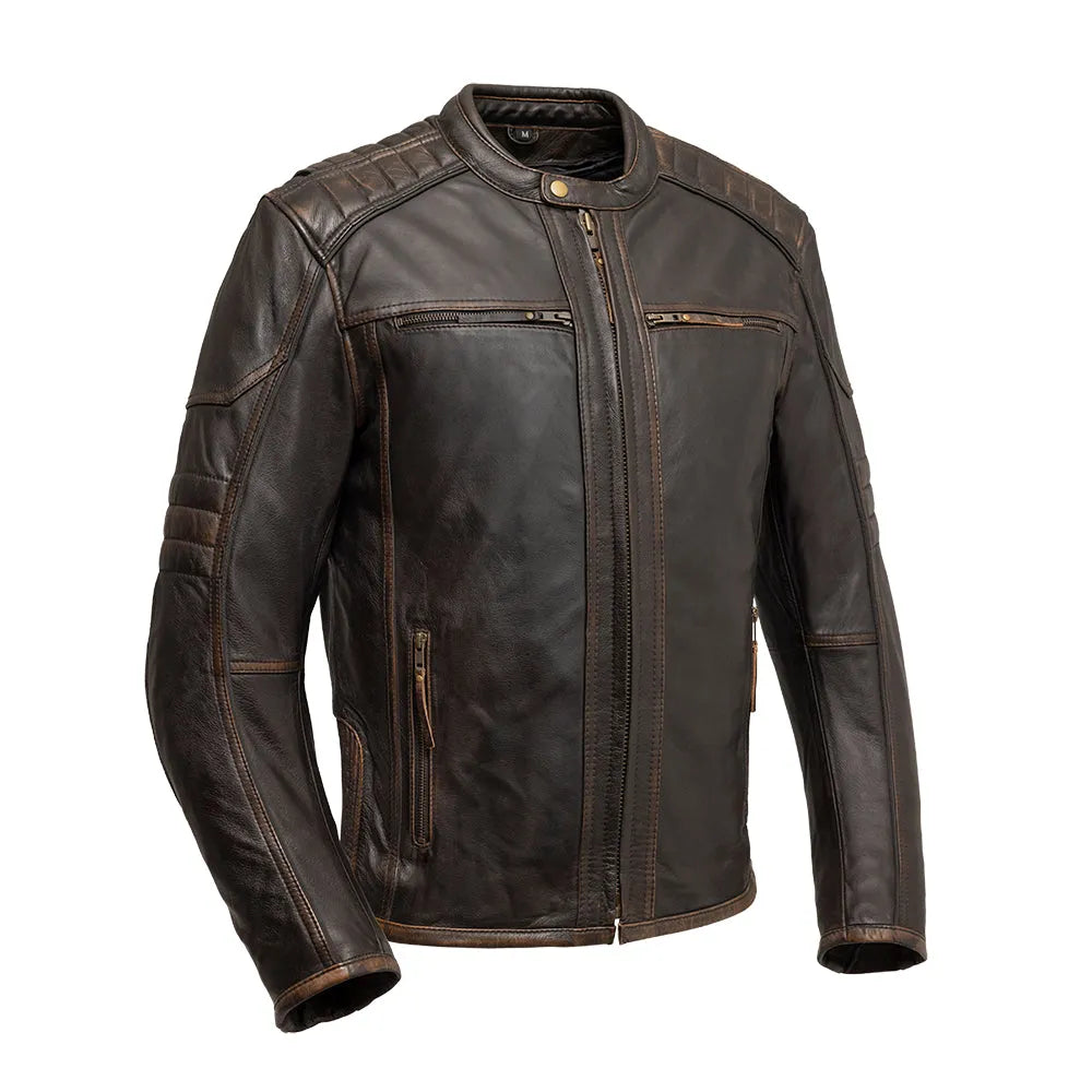 Rider Club men's leather motorcycle jacket