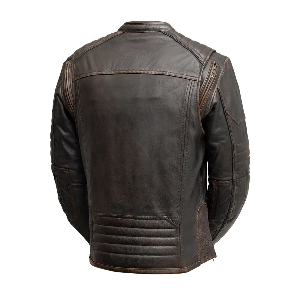 Rider Club men's leather motorcycle jacket back
