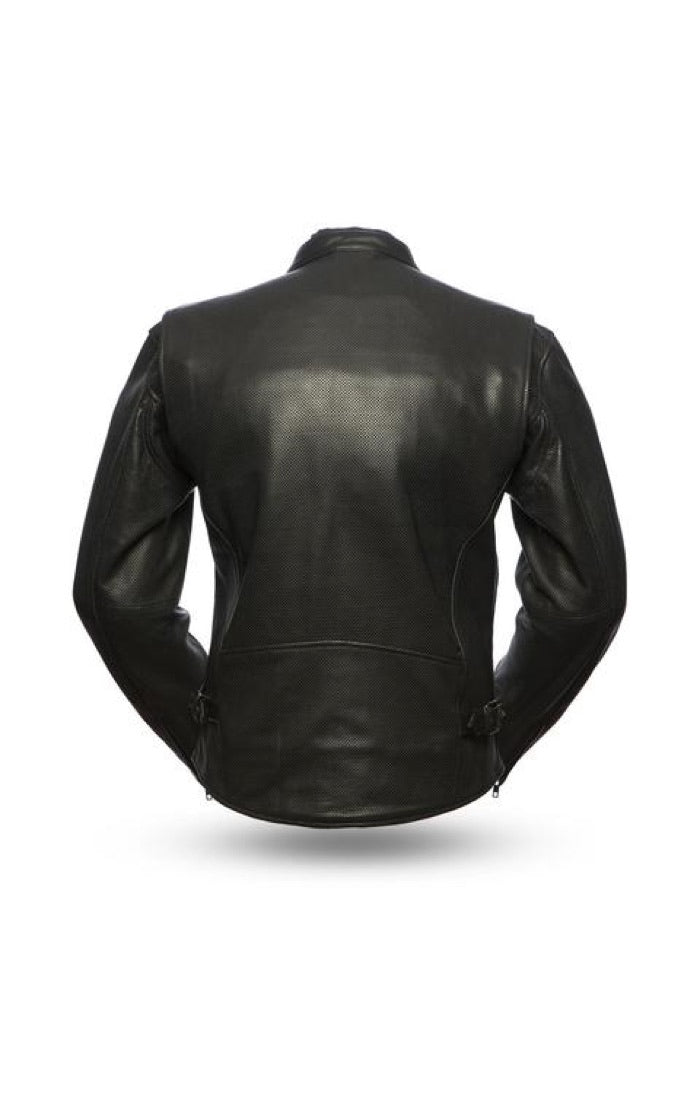 Turbine - Men's Motorcycle Perforated Leather Jacket