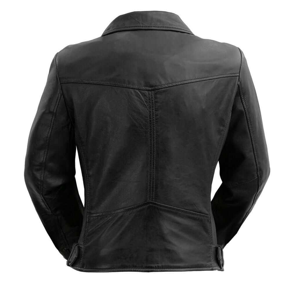  Chloe women's fashion leather jacket black back view